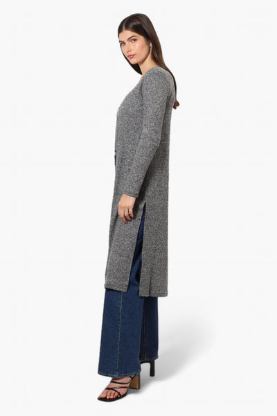 International INC Company Long Sleeve Side Slit Wrap Cardigan - Grey - Womens Cardigans - Fairweather