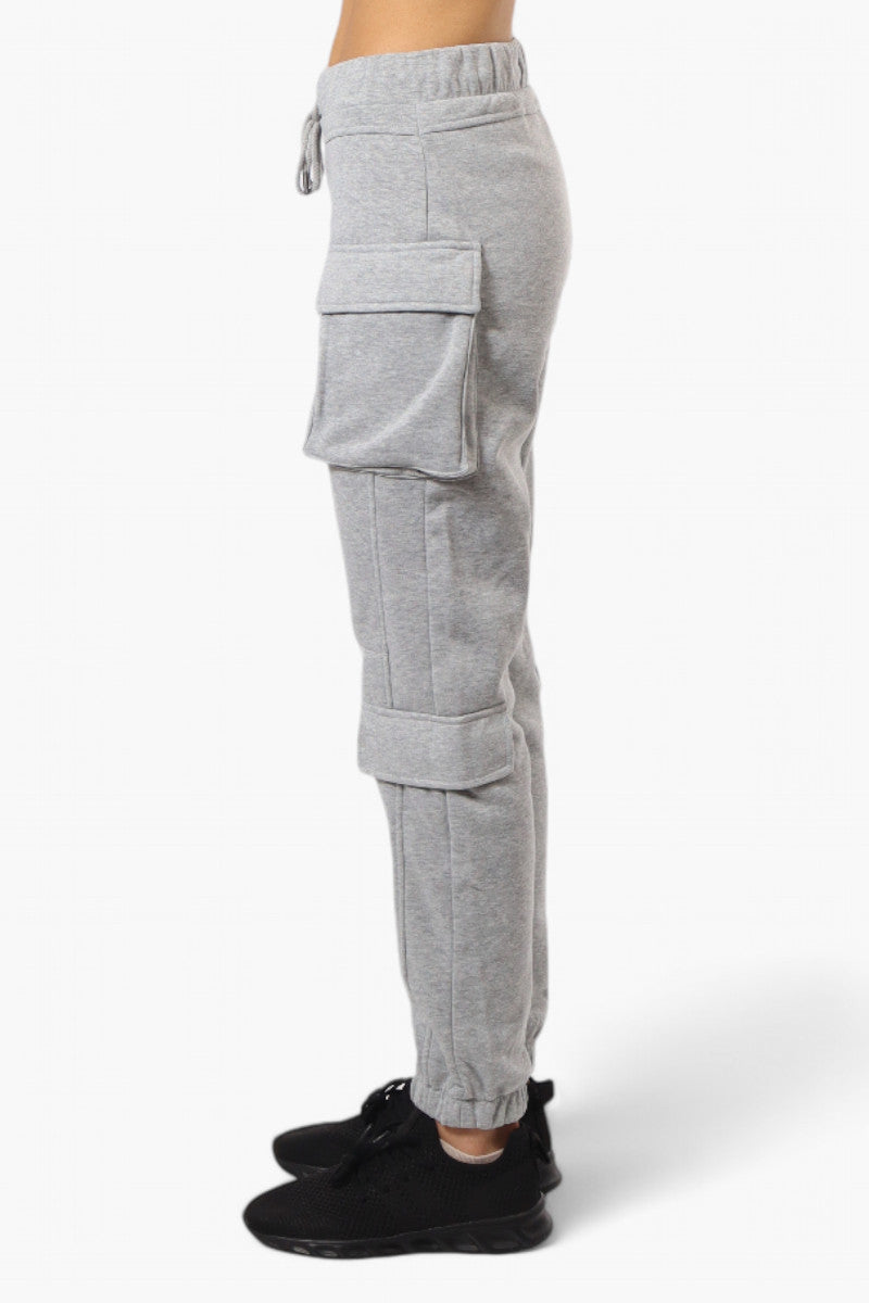 Fahrenheit Tie Waist 4 Pocket Cargo Joggers - Grey - Womens Joggers & Sweatpants - Fairweather