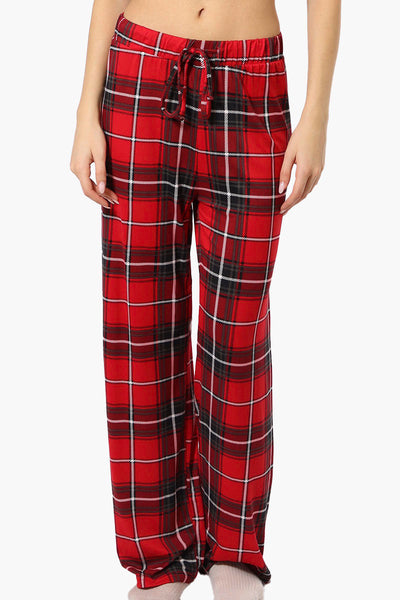 Canada Weather Gear Plaid Wide Leg Pajama Pants - Red - Womens Pajamas - Fairweather