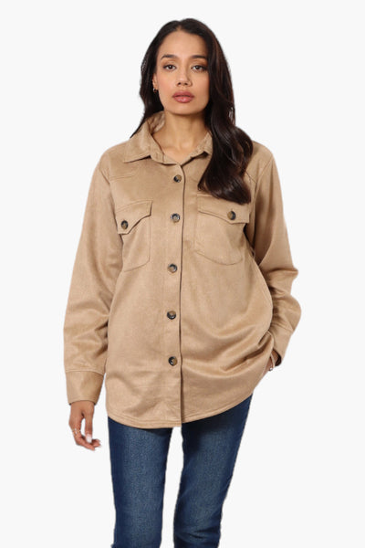 Beechers Brook Button Down Flap Pocket Lightweight Jacket - Beige - Womens Lightweight Jackets - Fairweather