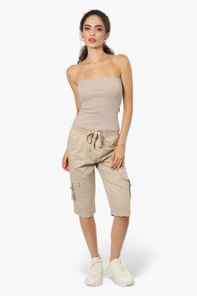 Canada Weather Gear Tie Waist Cargo Capris - Beige - Womens Shorts & Capris - Fairweather