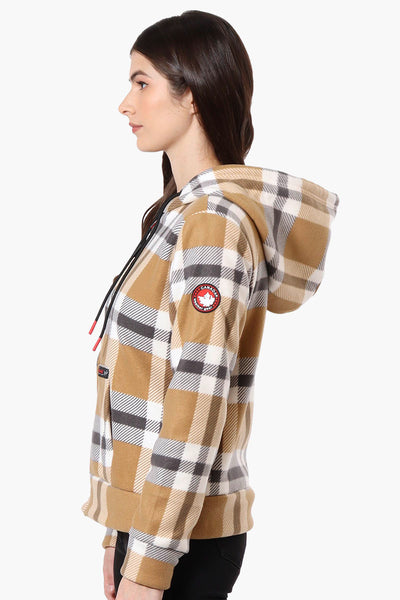 Canada Weather Gear Plaid Fleece Lined Hoodie - Beige - Womens Hoodies & Sweatshirts - Fairweather