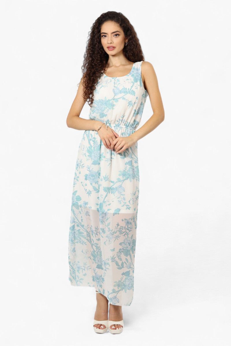 Limite Floral Sleeveless Tank Maxi Dress - White - Womens Maxi Dresses - Fairweather