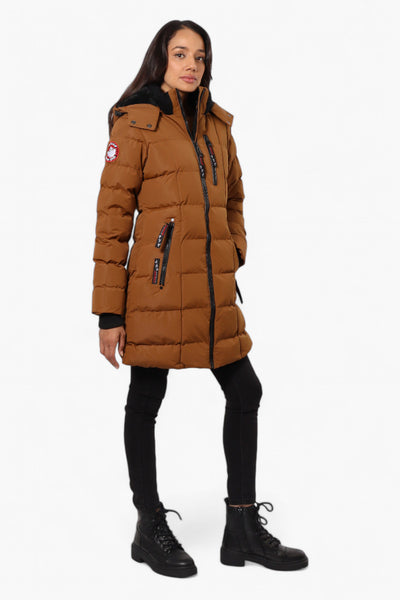 Canada Weather Gear 3/4 Length Bubble Parka Jacket - Brown - Womens Parka Jackets - Fairweather