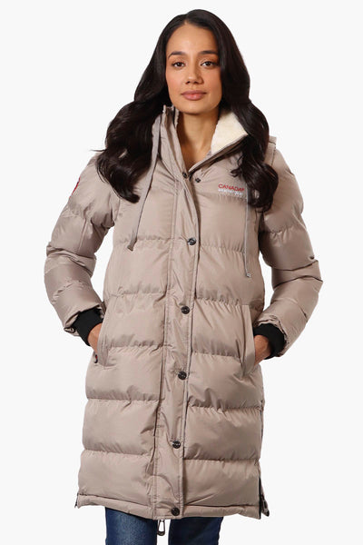 Canada Weather Gear Side Slit Puffer Parka Jacket - Beige - Womens Parka Jackets - Fairweather