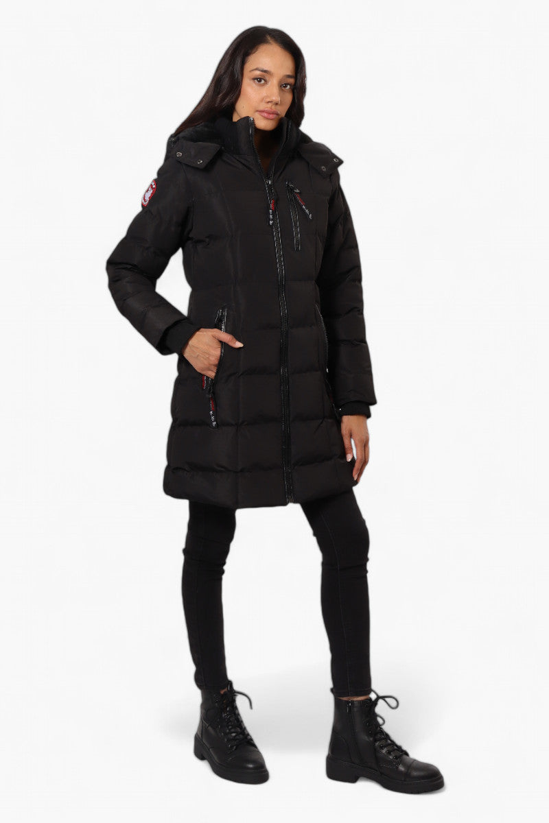 Canada Weather Gear 3/4 Length Bubble Parka Jacket - Black - Womens Parka Jackets - Fairweather