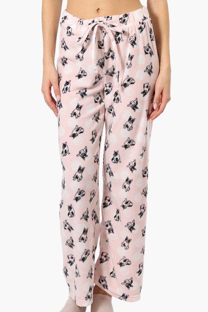 Canada Weather Gear Dog Pattern Wide Leg Pajama Pants - Pink - Womens Pajamas - Fairweather