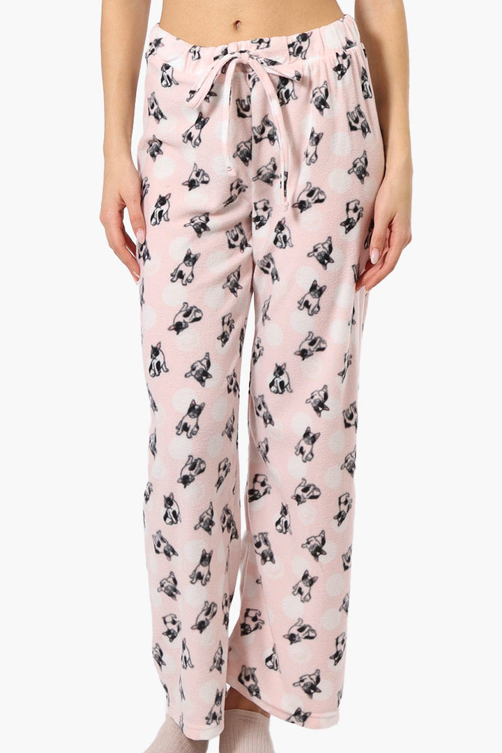 Canada Weather Gear Dog Pattern Wide Leg Pajama Pants Pink