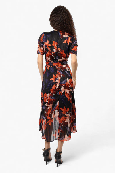 Limite Floral Belted Crossover Maxi Dress - Navy - Womens Maxi Dresses - Fairweather