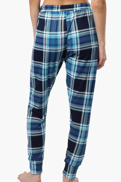 Cuddly Canuckies Plaid Jogger Pajama Pants - Blue - Womens Pajamas - Fairweather