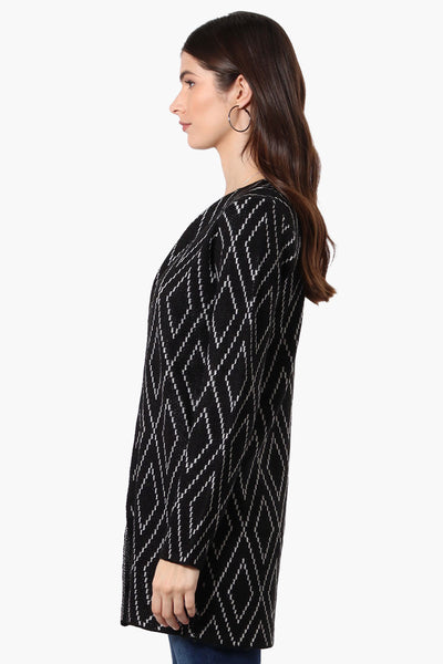 Beechers Brook Open Diamond Pattern Cardigan - Black - Womens Cardigans - Fairweather