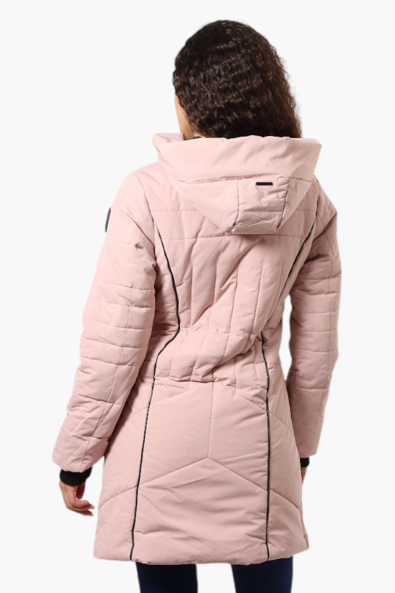 Oppenheimer Double Zip Cinched Waist Parka Jacket - Pink