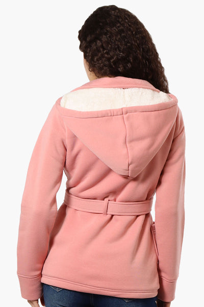 Fahrenheit Sherpa Lined Double Breasted Lightweight Jacket - Pink - Womens Lightweight Jackets - Fairweather