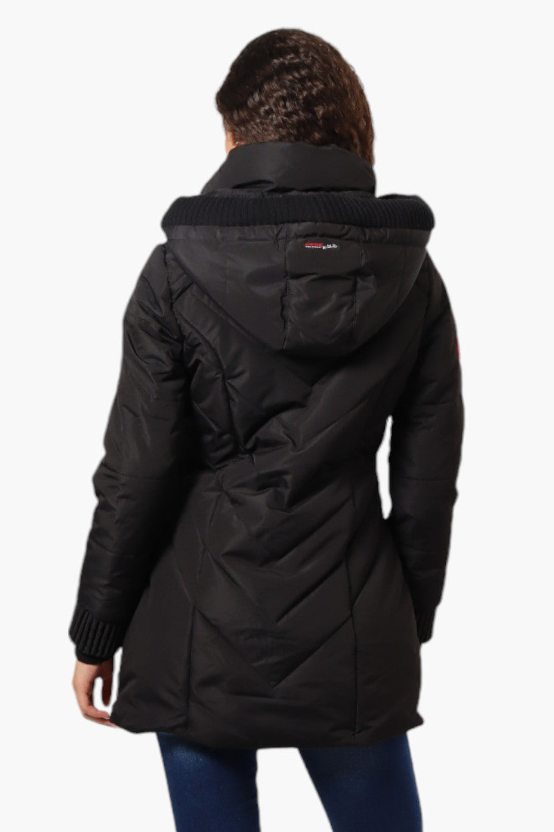 Canada Weather Gear Chevron Quilted Parka Jacket - Black - Womens Parka Jackets - Fairweather