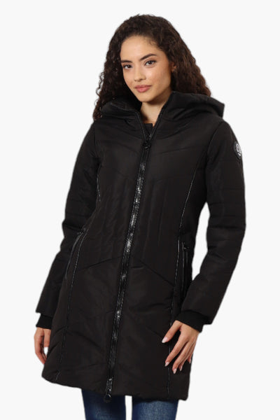 Oppenheimer Double Zip Cinched Waist Parka Jacket - Black - Womens Parka Jackets - Fairweather