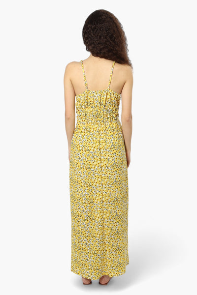 New Look Floral Cinched Waist Maxi Dress - Yellow - Womens Maxi Dresses - Fairweather