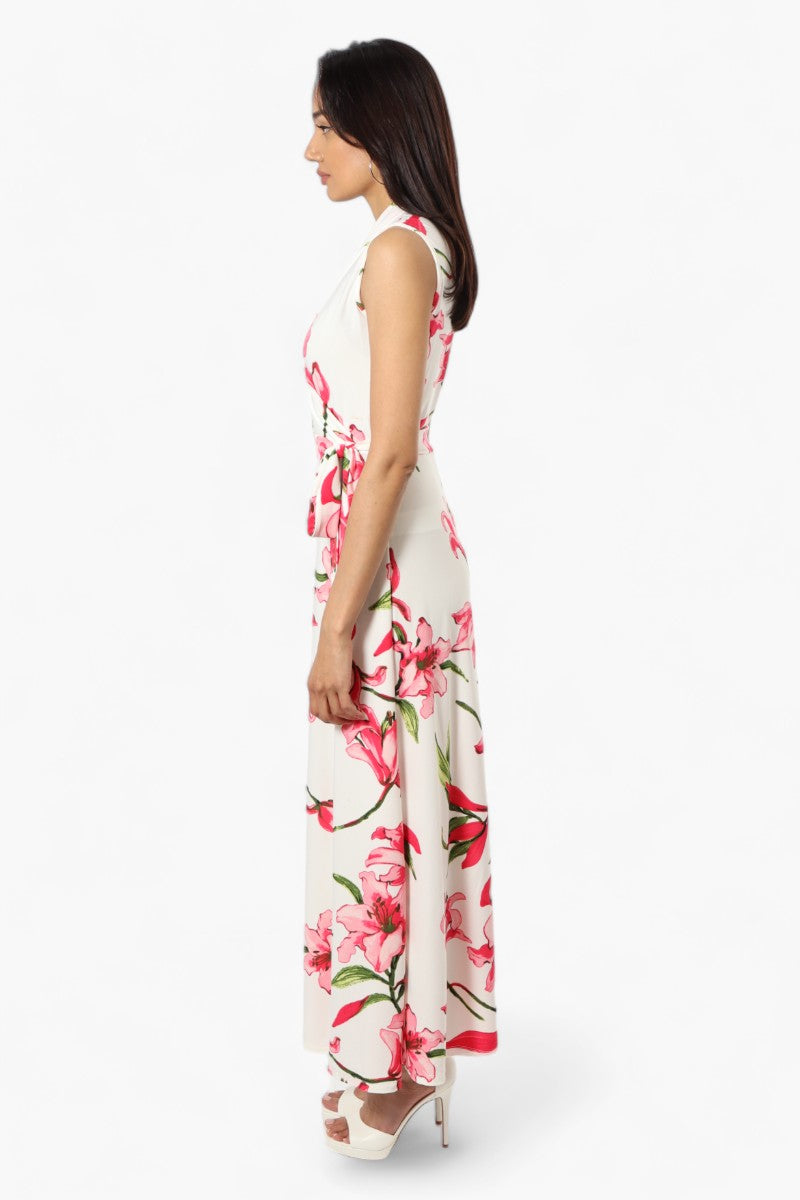 Beechers Brook Sleeveless Floral Crossover Maxi Dress - White - Womens Maxi Dresses - Fairweather