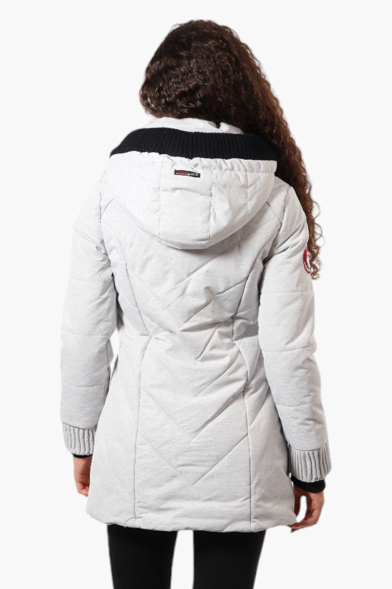 Canada Weather Gear Chevron Quilted Parka Jacket - White - Womens Parka Jackets - Fairweather