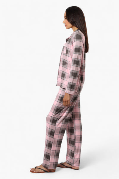 Canada Weather Gear Plaid Wide Leg Pajama Pants - Pink - Womens Pajamas - Fairweather