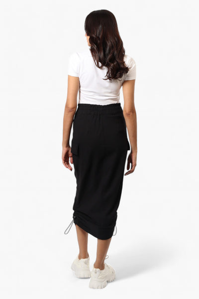 Urbanology Solid Cargo Pocket Midi Skirt - Black - Womens Skirts - Fairweather