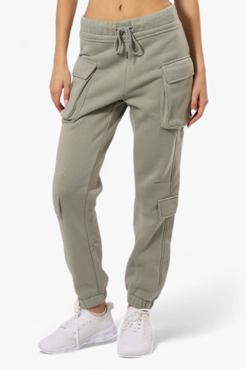 Fahrenheit Tie Waist 4 Pocket Cargo Joggers - Olive - Womens Joggers & Sweatpants - Fairweather