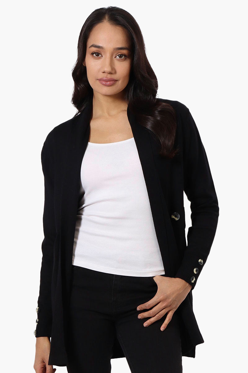 Beechers Brook Ribbed Open Cardigan - Black - Womens Cardigans - Fairweather