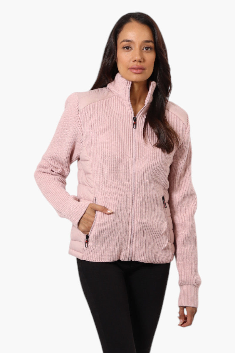 Canada Weather Gear Sweater Knit Zip Up Lightweight Jacket - Pink - Womens Lightweight Jackets - Fairweather