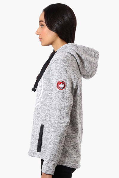 Canada Weather Gear Chest Logo Fleece Hoodie - Grey - Womens Hoodies & Sweatshirts - Fairweather