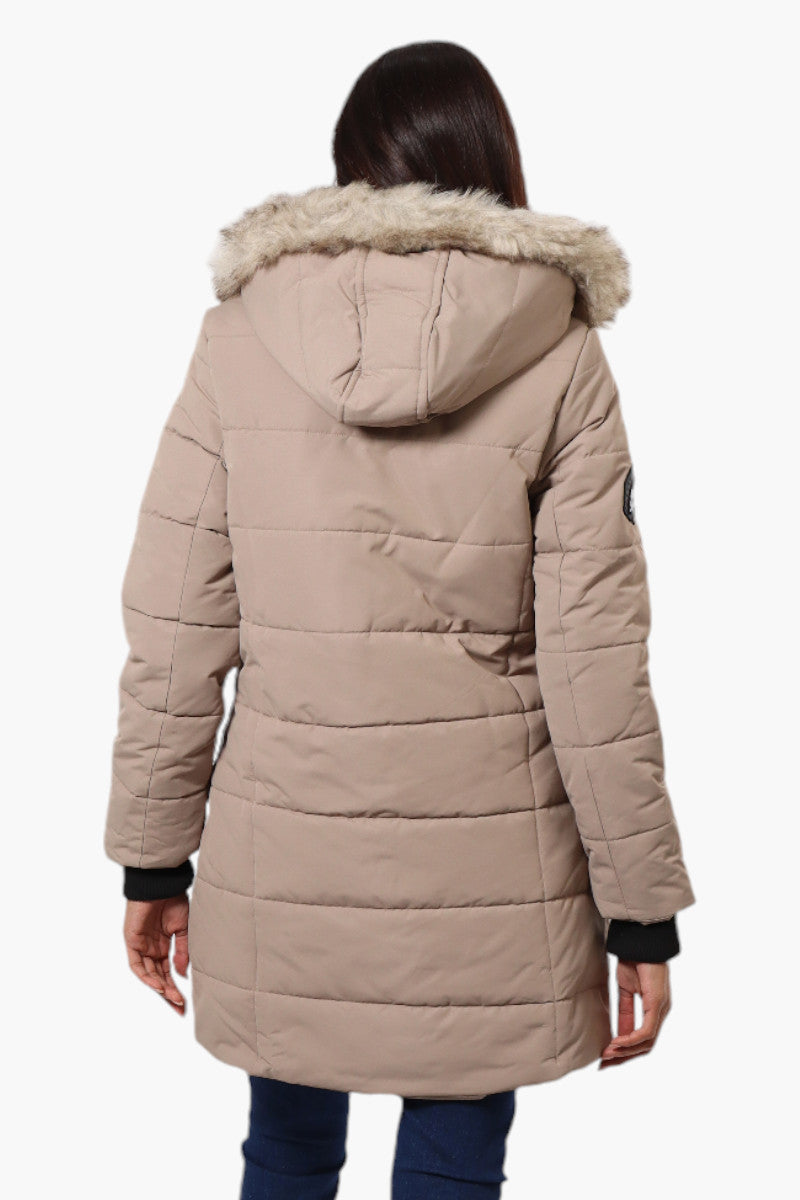 Canada Weather Gear Vegan Fur Hood Puffer Parka Jacket - Beige - Womens Parka Jackets - Fairweather