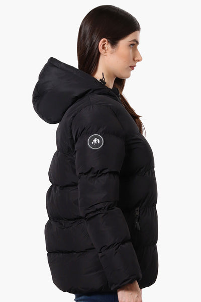 Super Triple Goose Sherpa Lined Bubble Bomber Jacket - Black - Womens Bomber Jackets - Fairweather