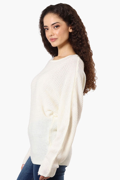 International INC Company Ribbed Pullover Sweater - White - Womens Pullover Sweaters - Fairweather