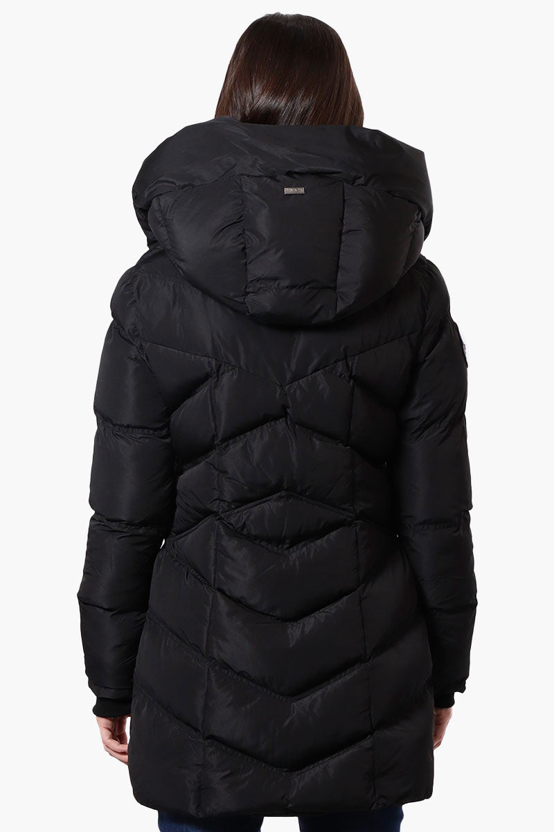 Canada Weather Gear Chevron Quilted Puffer Parka Jacket - Black - Womens Parka Jackets - Fairweather