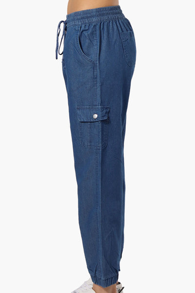 Helium Denim Cargo Jogger Pants - Blue - Womens Pants - Fairweather