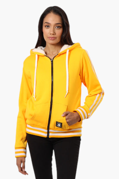 Canada Weather Gear Hooded Sherpa Lined Lightweight Jacket - Yellow - Womens Lightweight Jackets - Fairweather