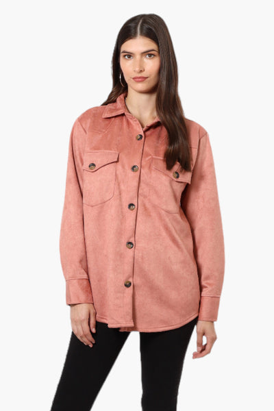 Beechers Brook Button Down Flap Pocket Lightweight Jacket - Pink - Womens Lightweight Jackets - Fairweather