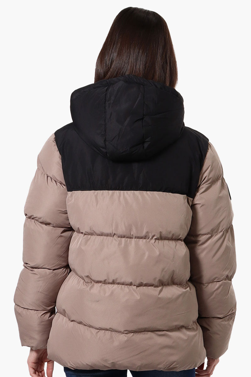 Super Triple Goose Sherpa Lined Bubble Bomber Jacket - Beige - Womens Bomber Jackets - Fairweather