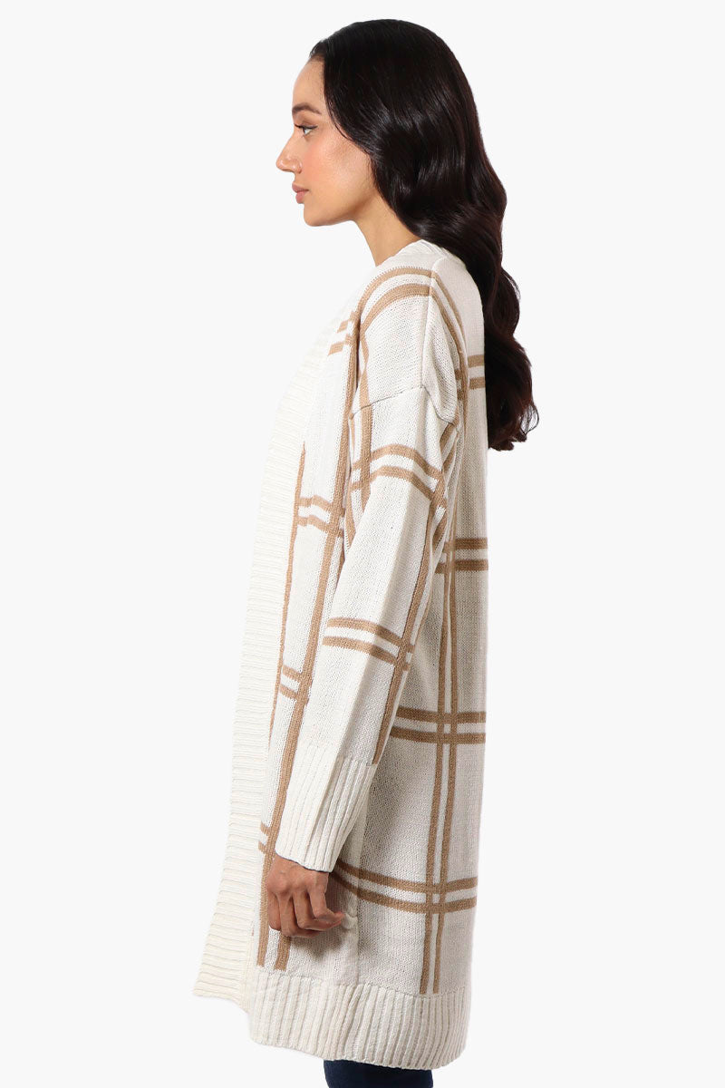 Beechers Brook Plaid Wrap Cardigan - Cream - Womens Cardigans - Fairweather