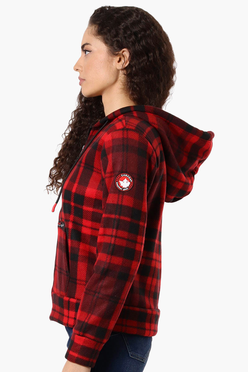 Canada Weather Gear Plaid Fleece Lined Hoodie - Red - Womens Hoodies & Sweatshirts - Fairweather