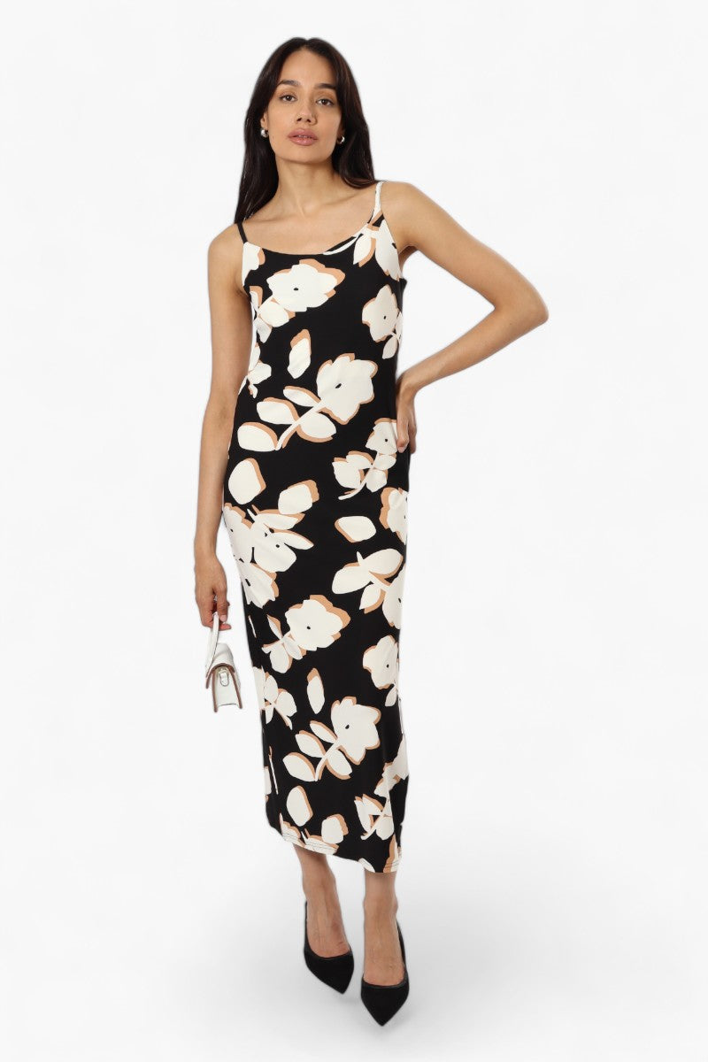 Majora Floral Spaghetti Strap Maxi Dress - Black - Womens Maxi Dresses - Fairweather