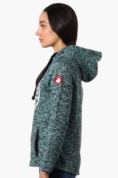 Canada Weather Gear Chest Logo Fleece Hoodie - Teal - Womens Hoodies & Sweatshirts - Fairweather