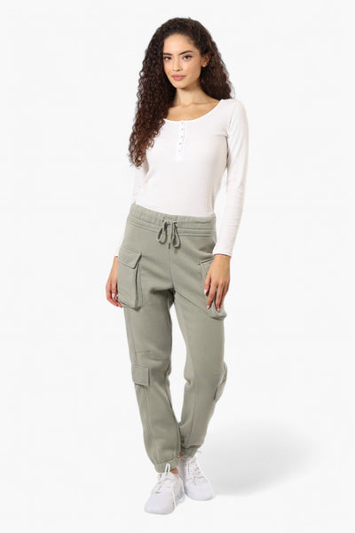 Fahrenheit Tie Waist 4 Pocket Cargo Joggers - Olive - Womens Joggers & Sweatpants - Fairweather