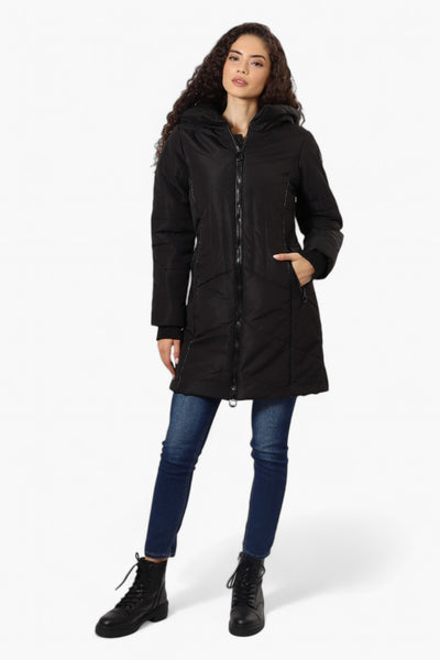 Oppenheimer Double Zip Cinched Waist Parka Jacket - Black - Womens Parka Jackets - Fairweather