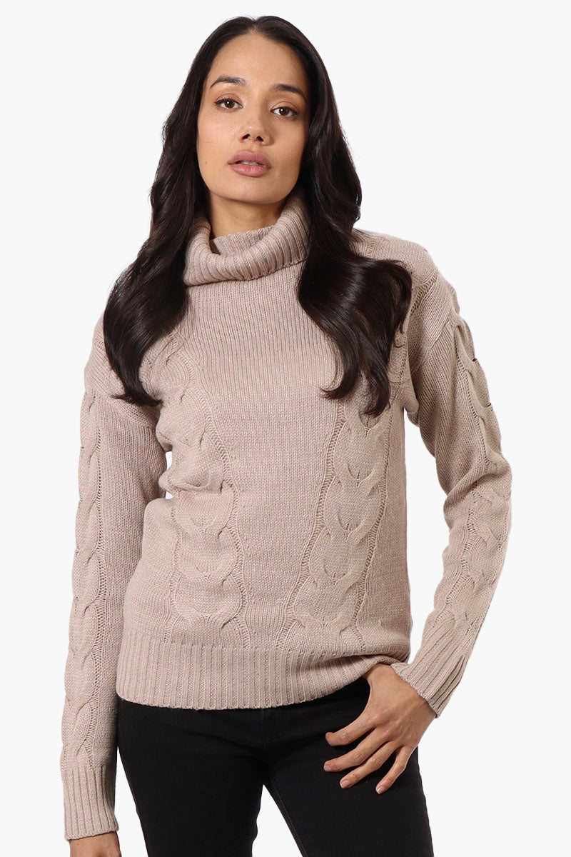 Beechers Brook Knit Turtleneck Pullover Sweater - Camel - Womens Pullover Sweaters - Fairweather