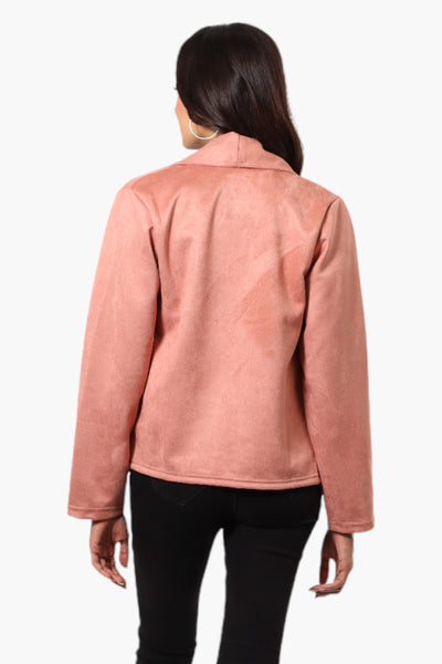 Beechers Brook Suede Waterfall Blazer - Pink - Womens Blazers - Fairweather