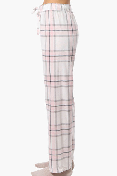 Canada Weather Gear Plaid Wide Leg Pajama Pants - Blush - Womens Pajamas - Fairweather