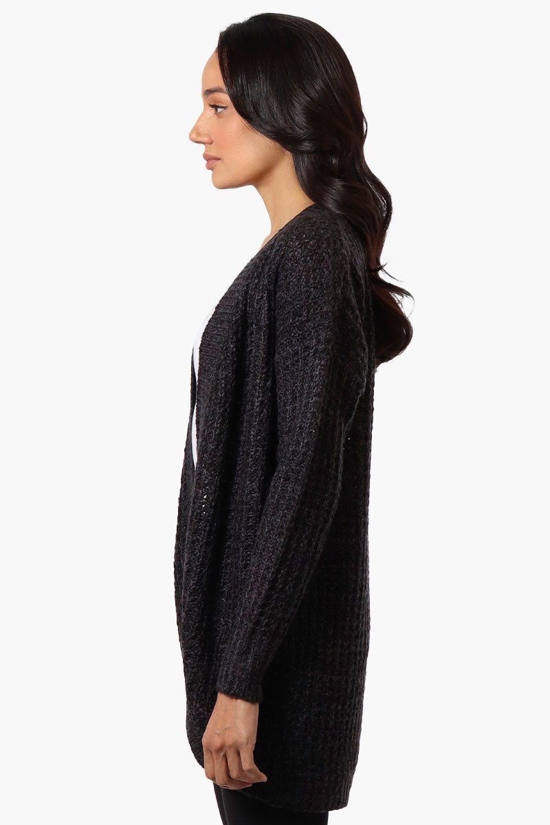 Majora Knit Long Sleeve Wrap Cardigan - Black - Womens Cardigans - Fairweather