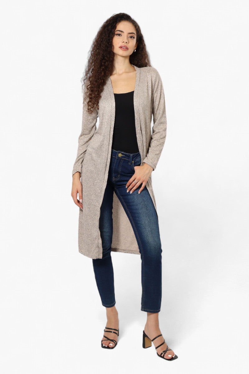 Runaway Bay Long Sleeve Side Slit Duster Cardigan - Stone - Womens Cardigans - Fairweather