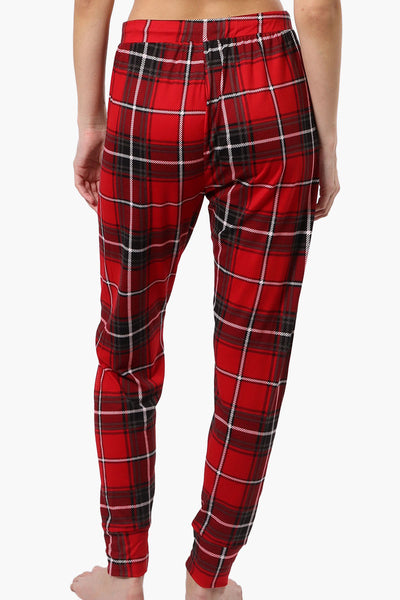 Cuddly Canuckies Plaid Jogger Pajama Pants - Red - Womens Pajamas - Fairweather