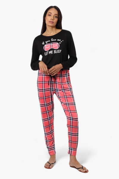 Canada Weather Gear Plaid Tie Waist Jogger Pajama Pants - Pink - Womens Pajamas - Fairweather