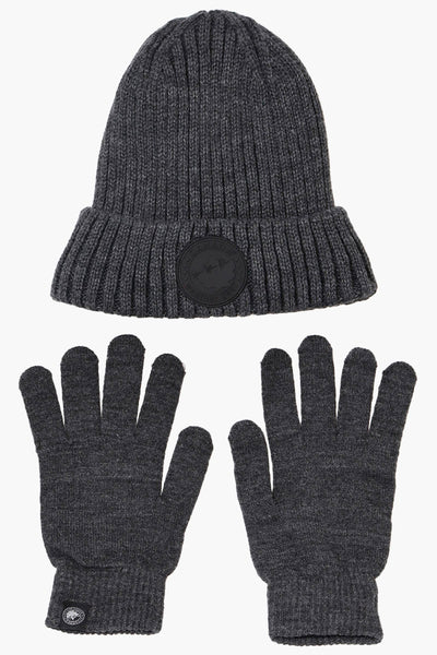 Canada Weather Gear Gloves Cuffed Beanie Hat Set - Grey - Womens Hats - Fairweather